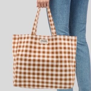 SEZANE Suzanne Gingham Tote